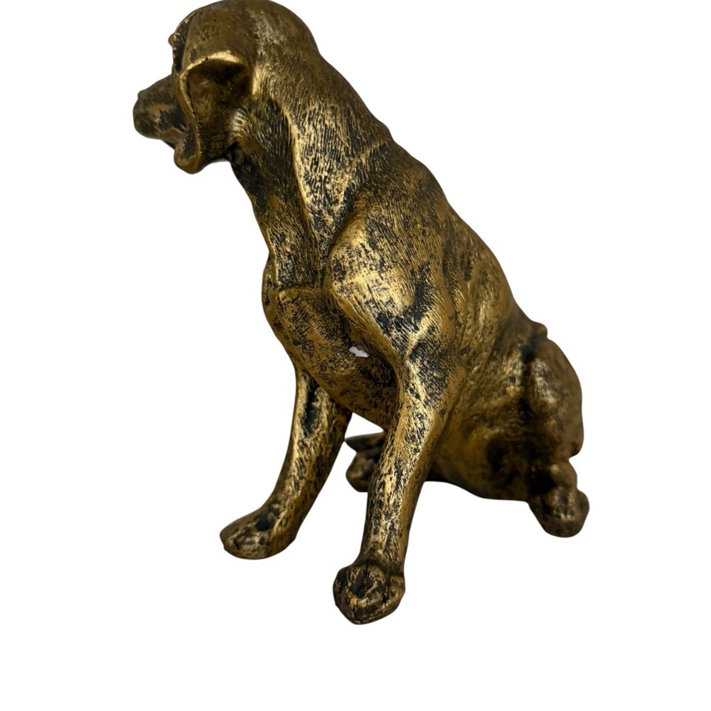 Bronze/gold resin Dog Statue Home Accent - Picture 8 of 9
